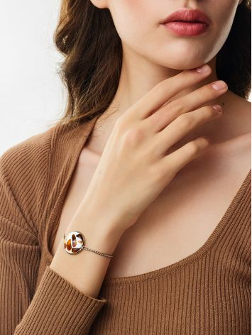 Chic Slider Bracelet With Amber Pieces, image , picture 3