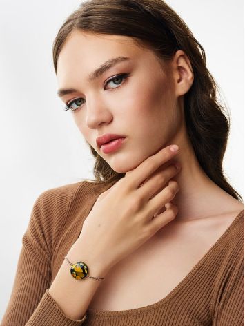 Stylish Slider Bracelet With Amber Pieces, image , picture 3