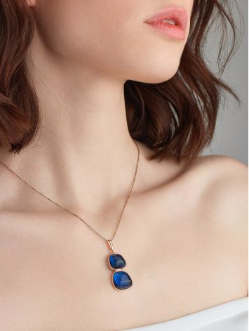 Sleek Design Blue Amber Pendant, image , picture 3