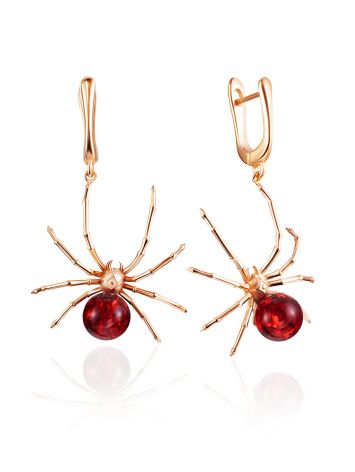 Amber Spider Earrings, image 