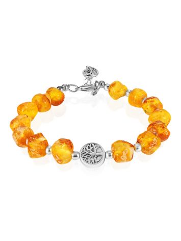 Raw Amber Beaded Bracelet The Tree Of Life, image 