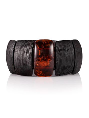 Bold Dark Amber Cuff Bracelet, image 