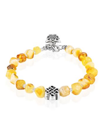 Amber Bracelet With Owl Charm, image 