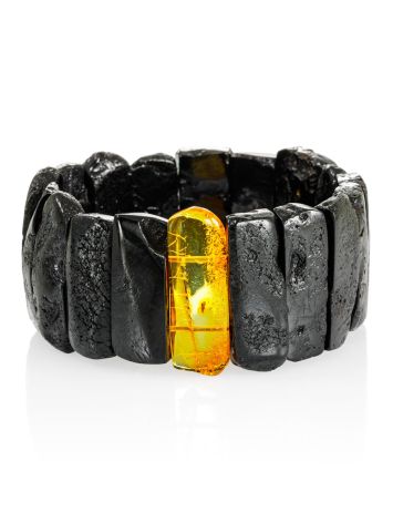 Exclusive Dark Amber Bracelet With Insect, image 