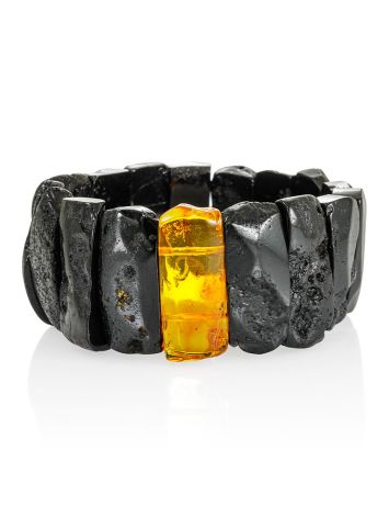 Exclusive Dark Amber Bracelet With Insect Inclusion, image 