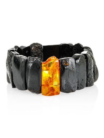 Voluminous Amber With Inclusion Cuff Bracelet, image 