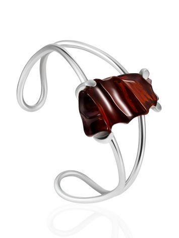 Designer Cuff Bracelet With Dark Amber, image 