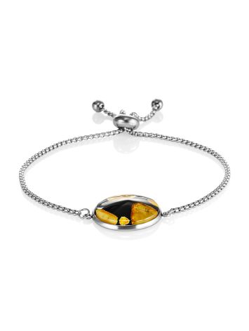 Stylish Slider Bracelet With Amber Pieces, image 
