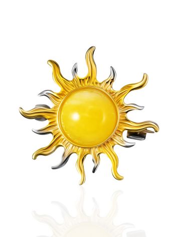 Bright Amber Sun Brooch, image 