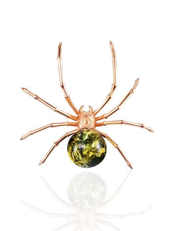 Designer Green Amber Spider Pendant, image 