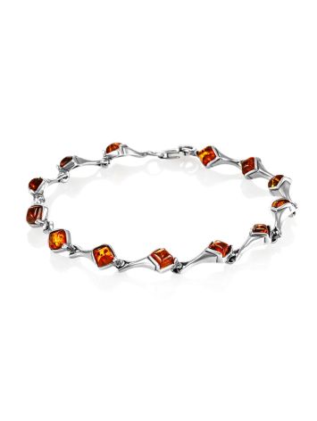 Classy Link Bracelet With Amber, image 