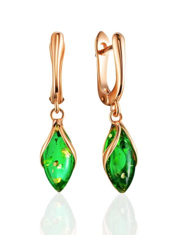 Exquisite Green Amber Earrings, image 