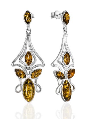 Openwork Earrings With Amber, image 