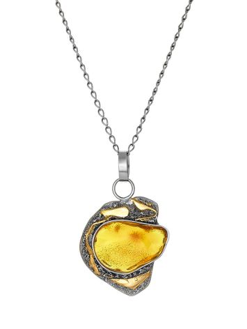 Chain Necklace With Gorgeous Amber Pendant, image 