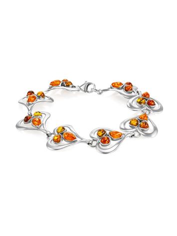 Refined Link Bracelet With Natural Amber, image 
