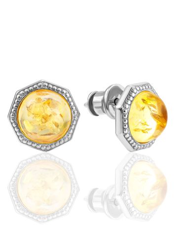 Chic Lemon Amber Earrings, image 