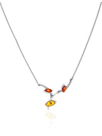 Chic Chain Necklace With Baltic Amber, image 