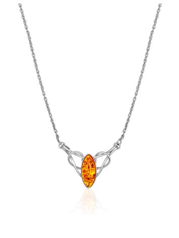Chain Necklace With Luminous Amber, image 