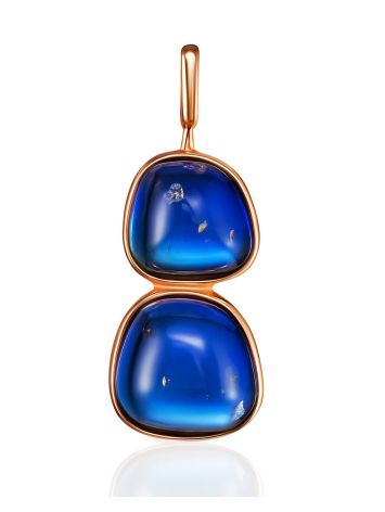Sleek Design Blue Amber Pendant, image 