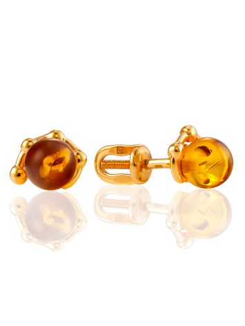 Luminous Amber Stud Earrings, image 