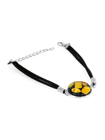 Textile Cord Bracelet With Mosaic Design Accent, image 