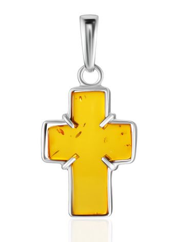 Bold Amber Cross Pendant, image 