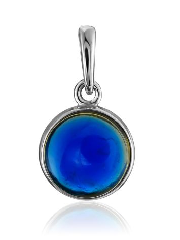 Minimalist Design Blue Amber Pendant, image 