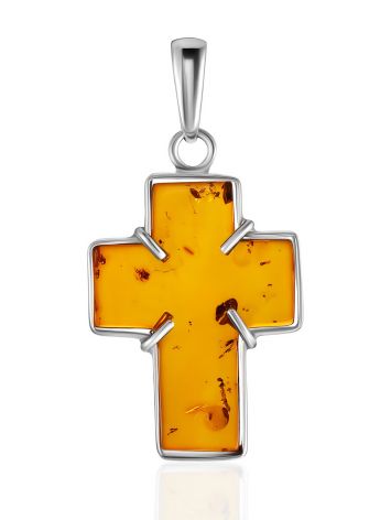 Luminous Amber Cross Pendant, image 