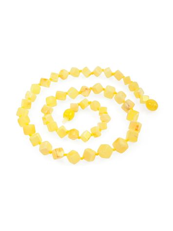 Necklace made of natural solid amber in a milky honey shade “Refined sugar”, image , picture 3