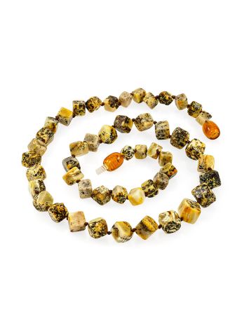 Stylish “Refined sugar” necklace made of textured Baltic amber, image , picture 3