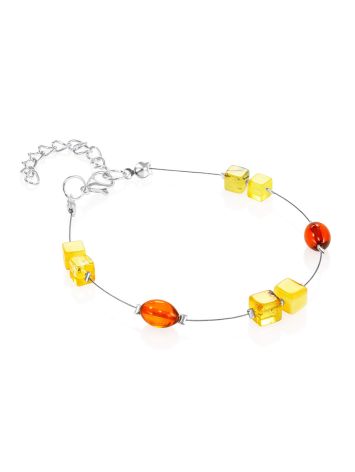 Thread Bracelet With Amber Cubes, image , picture 3