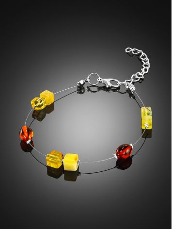 Thread Bracelet With Amber Cubes, image , picture 2