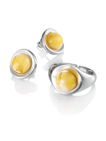 Versatile Stud Earrings With Natural Amber, image , picture 3