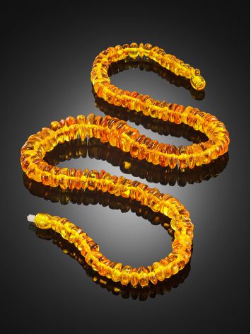 “Shayba” necklace made of Baltic amber in a golden lemon hue, image , picture 2