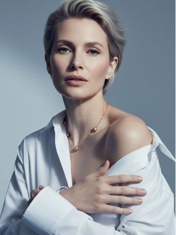 Refined Gilded Silver Beaded Necklace The Silk, image , picture 5