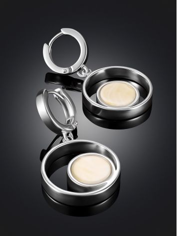 Designer Earrings With Milky Colored Amber The Palazzo, image , picture 2