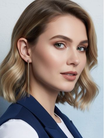 Stunning Bicolor Silver Chain Earrings The Silk, image , picture 5