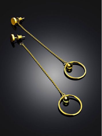 Transformer earrings with a chain decorated with amber, “Palazzo” by ifamore™, image , picture 2