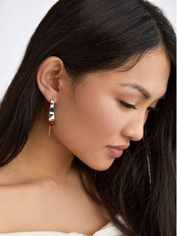 Hook earrings “Palazzo” by ifamore™ with cognac amber, Length: 5.5, image , picture 3