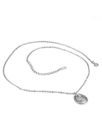 Silver Necklace With Sleek Pendant The Liquid, image , picture 3