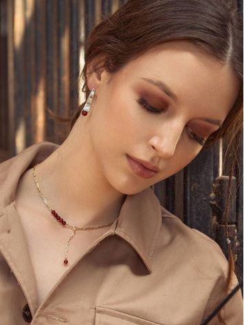 Hook earrings “Palazzo” by ifamore™ with cognac amber, Length: 5.5, image , picture 4