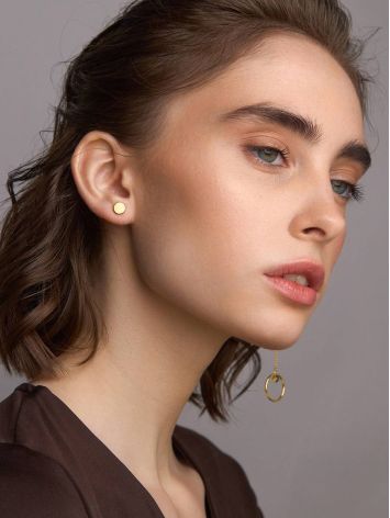 Stylish stud earrings with a removable chain, decorated with amber, “Palazzo” by ifamore™, image , picture 4