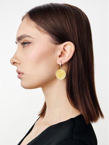 Stunning asymmetrical “Palazzo” earrings with amber, image , picture 4