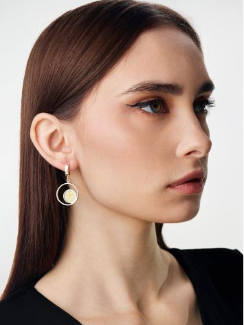 Designer Earrings With Milky Colored Amber The Palazzo, image , picture 3