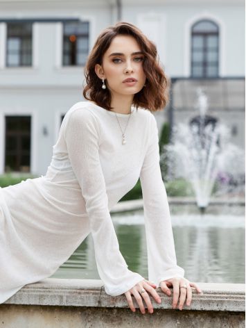 Classy Silver Pendant With Baroque Pearl And Crystals, image , picture 6