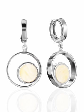 Designer Earrings With Milky Colored Amber The Palazzo, image 