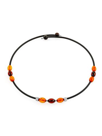 “Oklahoma” amber choker necklace on a silicone band, image 