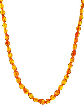 Beautiful necklace made of natural solid amber “Golden Crystal”, image 