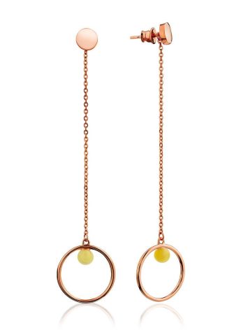 Modular stud earrings “Palazzo” by ifamore™ with honey amber, image 