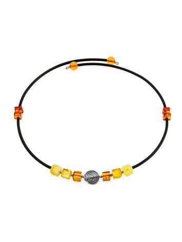 Choker With Mix Color Amber Beads, image 